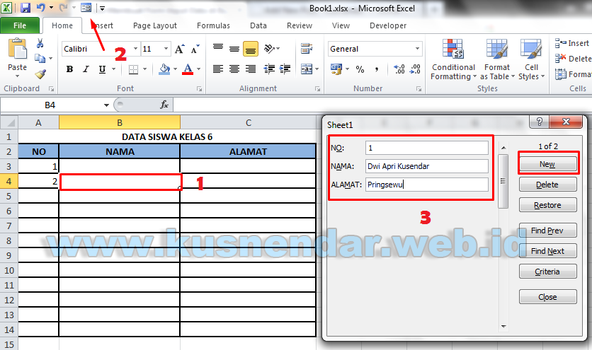 Cara Membuat Form Data Entry Di Excel Tanpa Macros Kusnendar 0586