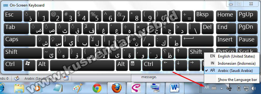 keyboard huruf arab