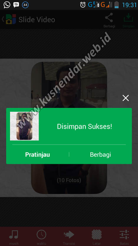 proses penyimpanan video android