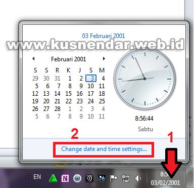 merubah tanggal di windows 7