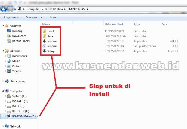 cara install game iso