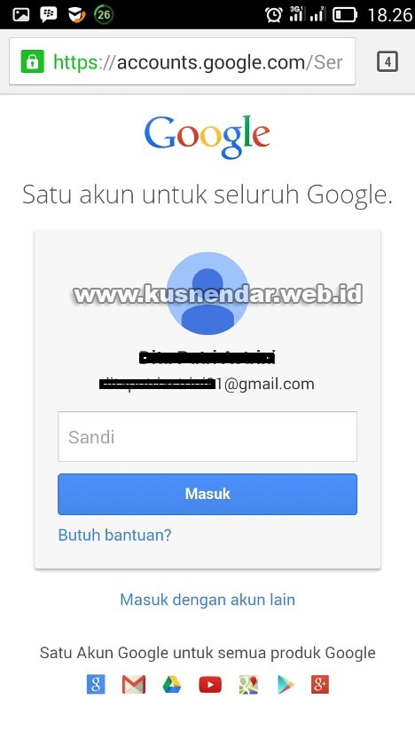 GMail di Browser Android