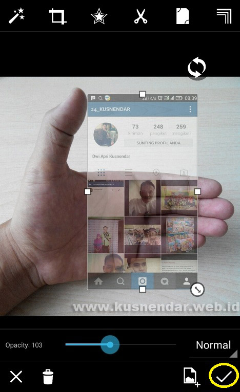 Cara membuat foto instagram in hand kekinian Android