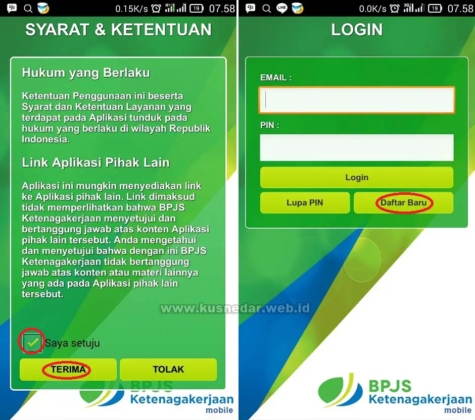 Menggunakan Aplikasi BPJSTK Android