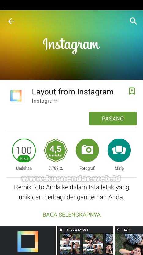 Install Layout from Instagram