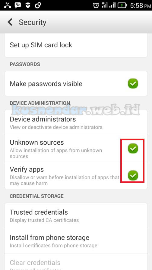 Install aplikasi android unknonw
