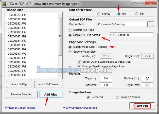 Konvert JPEG ke PDF 1 File