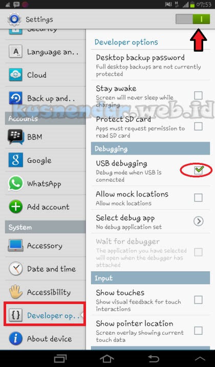 Cara Mengaktifkan Mode USB Debugging Android ICS 4.1