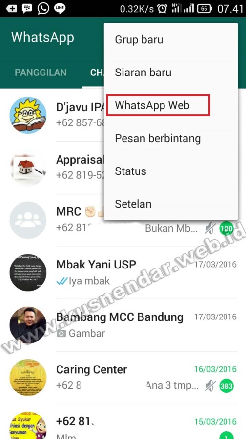 Login WhatsApp Web HP ke PC