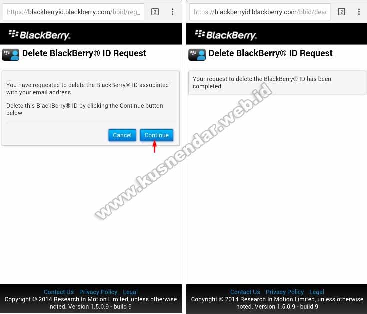 Menghapus Blackberry ID