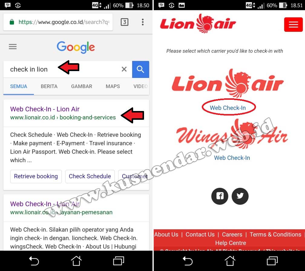 Web Check in online Lion Air